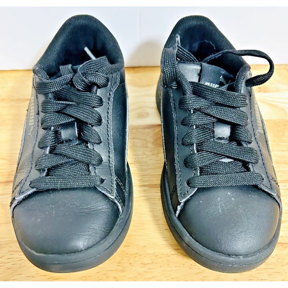 Puma Other - Puma Smash v2 Kids Black Sneakers Youth Size 10 US Leather Lace Up